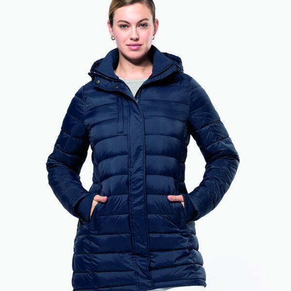 Kariban Ladies Lightweight Long Padded Parka Jacket Thumbnail